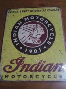 New Indian Motorcycle metal sign, measures 12 x 16