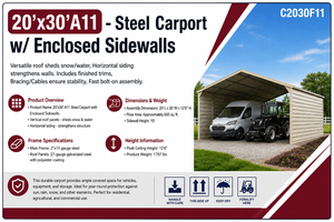 High-End Carport - 3DLC2030FT