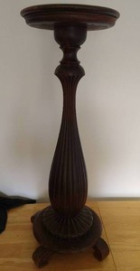 Tall Pedestal Antique Wood Plant Stand