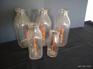 (5) Bridgeman Milk Glasses
