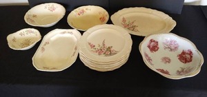 Misc. China Bowls w Matching Hollyhock Chatham Plates & Platter