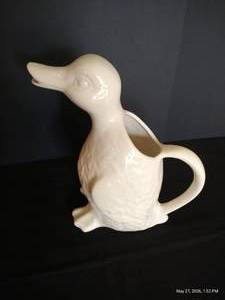 Vintage White Duck 10 Pitcher Marked USA