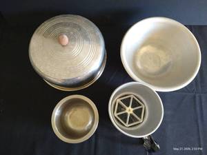 Aluminum Kitchen Items Cake Lid, Flour Sifter & Bowls
