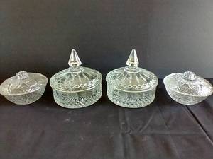 Two Sets of Candy Dishes w Lids