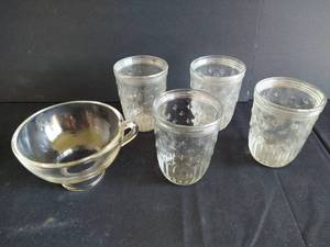 Vintage Jam Jars & Glass Canning Funnel