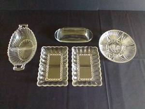 Divided Glass Dishes & Glass Butter Dish