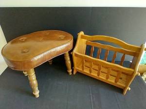 Foot Stool w Magazine Holder