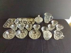 Anchor Hocking Star of David Bowls, Platters, Tea Cups & Candy Dish