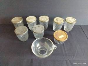 Canning Funnel w Fruit Jars & Lids