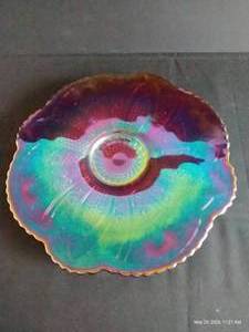 Indiana Heirloom Ruby Sunset Footed Platter