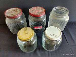 Giant Cookie Jars w Hazel Atlas Waffle Pattern w (2) Others