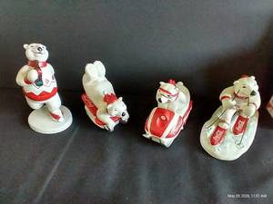 (8) Coke Polar Bear Figurines- 2 of Each w Boxes