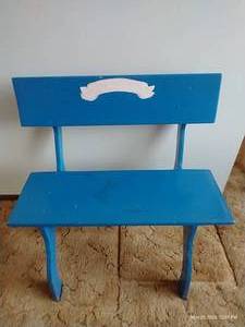 Blue Wooden Bench
