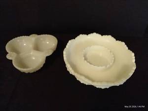 Hobnail Milk Glass Dishes