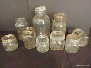 Hazel Atlas Jars w Special Logos, Squared Shoulders, Etc