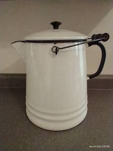Enamel Cowboy Two Handle Coffee Pot