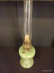 Tall Aladdin Jadeite Oil Lamp