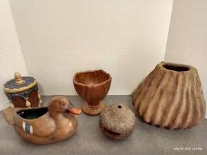 Misc. Art Deco Duck, Vase, Home-made Game, Etc