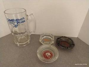 Giant Godfathers Pizza Stein & Logo Ash Trays