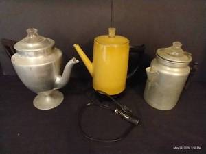Pyrex Aluminum Coffee Pot & Other Percolators