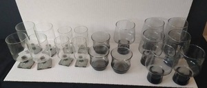 Smokey Glass Footed Glasses & Cups