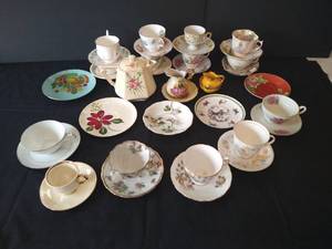 Matching Tea Cups & Saucers w Many Unmatched & Tea Pots