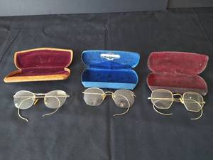 (3) Antique Spectacles w Cases