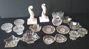 Candle Holders Lot- Blown Glass, Lead Glass, Crystal, Etc