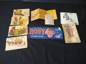 Ephemera Lot YMCA 1918 about WWI, Postcards, Stamps, Etc