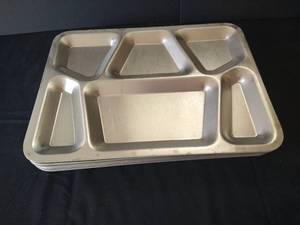 (9) 15.5 Stainless Steel Cafeteria Trays- Heavy