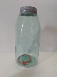 Antique Triple L Ball Mason Jar, Half Gallon w Bubbles