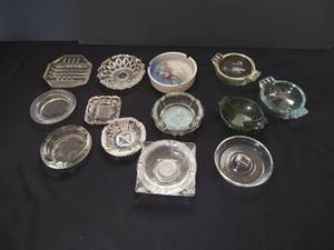 Various Fancy Cut Glass Ash Trays