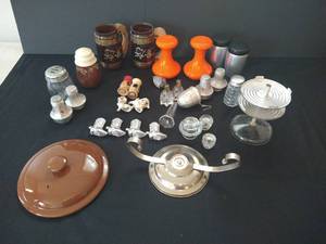 Treasure Seekers Lot SP Shakers, Pyrex Coffee Filter, Lids, Stoppers, Etc