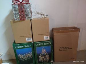 Lighted Christmas Decorations - NIB