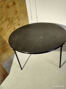 Round Black Card Table