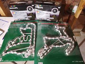 Christmas Lot - Outdoor Lighted Ornaments & Net Lighting - Brand New