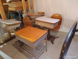 (4) Vintage School Desks