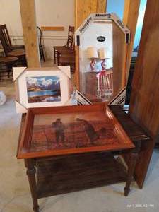 Small Table  Mirror & Art