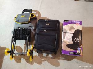 Climb Cart, Small Suitcase & Back Massager