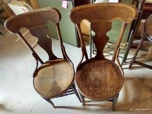(2) Matching Antique Wood Chairs