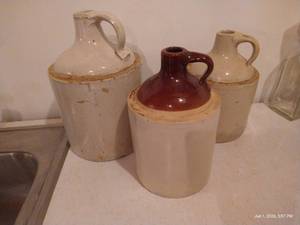 (3) Stoneware Jugs