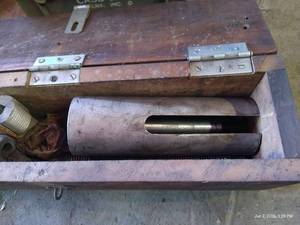 Vintage Industrial Pipe Threading Die Set in Original Wooden Case