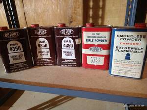 (5) Cans Du Pont Gun Powder