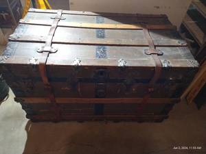 LARGE Antique Wood Trunk
