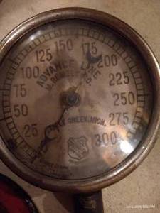 Antique Advance Line M Rumely Steam Gauge - VERY RARE
