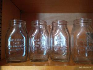 Glass Jars Marked Hospital Size For Hospital Use Only