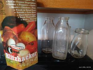 New in Box Blitzhacker Chopper & Vintage Glass Milk Jars