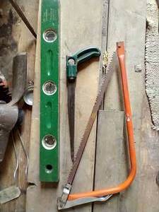 Vintage Level & (2) Saws