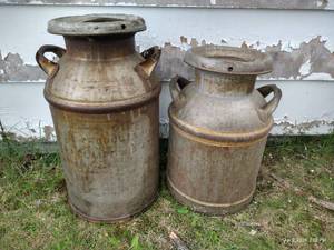 (2) Antique Milk Cans