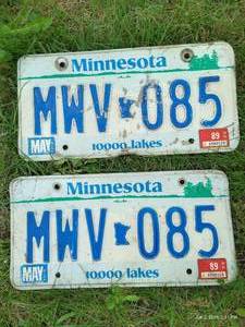 (2) 1980s Minnesota License Plates